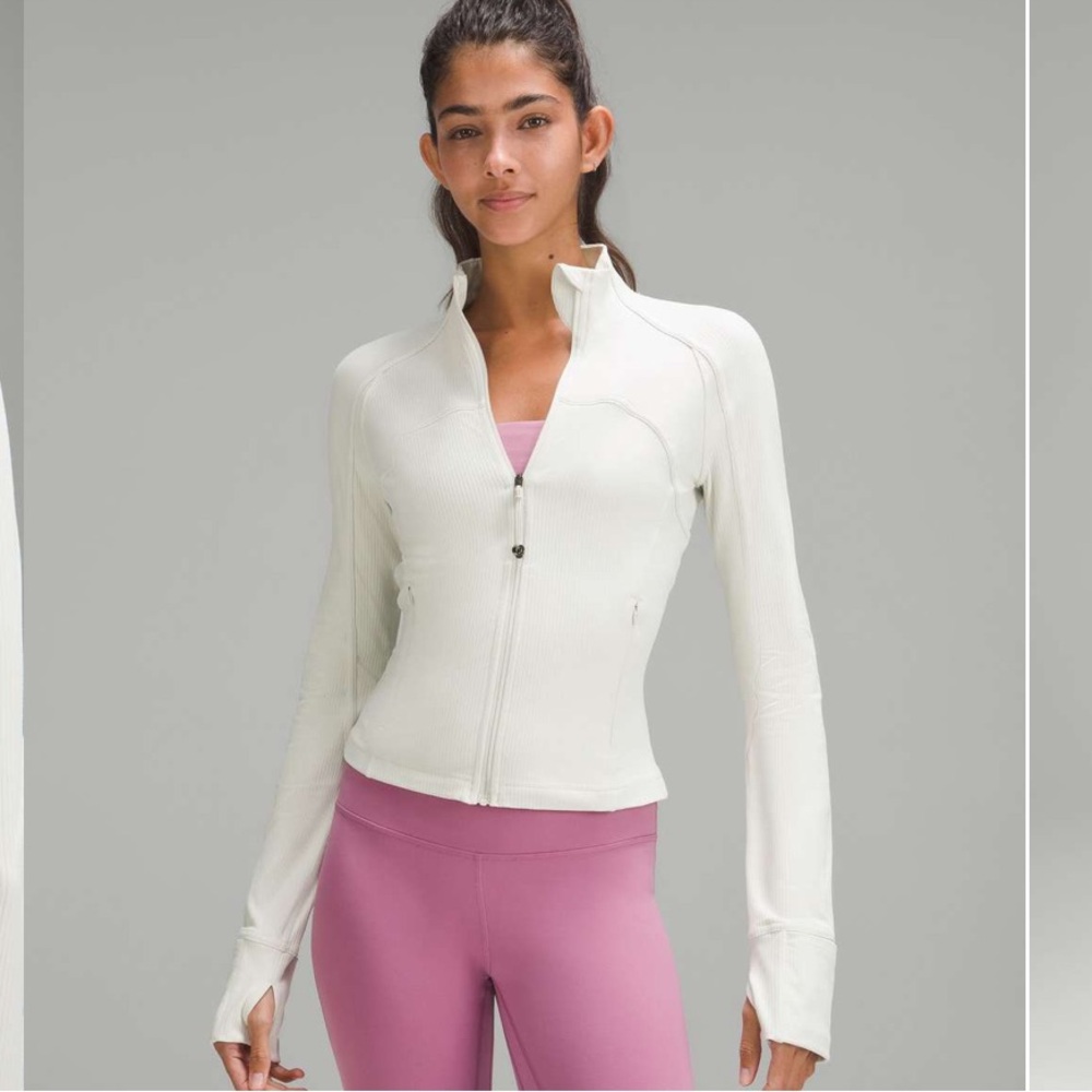 # 76 🍋 Lululemon ribbed cropped define jacket, bone, size 10